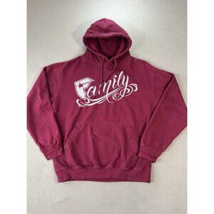Famous Stars & Straps Family Hoodie Mens M Burgundy Red Y2K Skater Streetwear